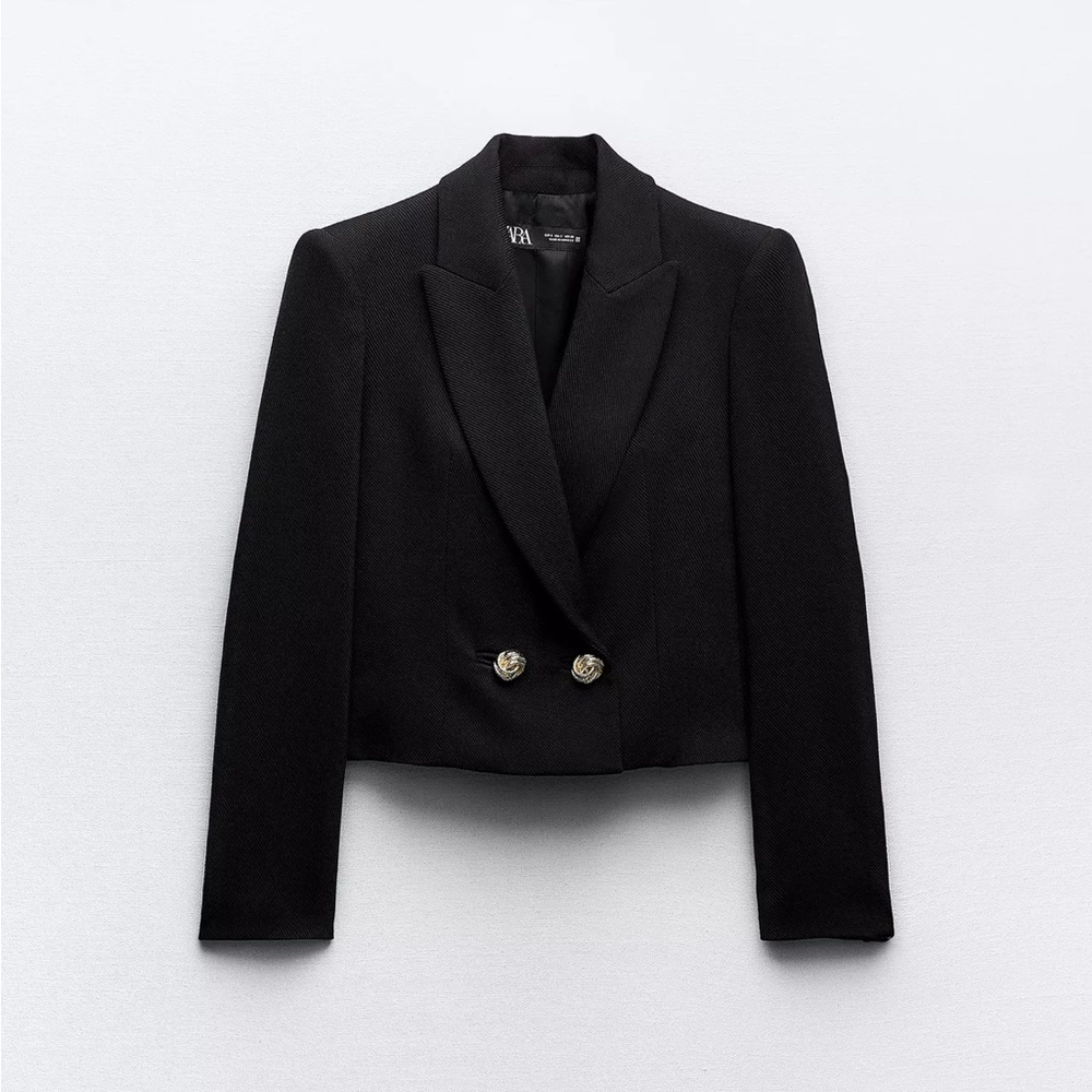 Zara Double Breasted Cropped Blazer